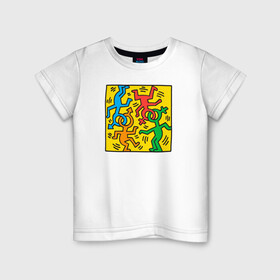 Детская футболка хлопок с принтом Pop Art Keith 2 в Санкт-Петербурге, 100% хлопок | круглый вырез горловины, полуприлегающий силуэт, длина до линии бедер | pop art | искусство | картины | поп арт