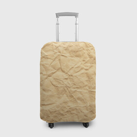 Чехол для чемодана 3D с принтом БУМАЖНАЯ ТЕКСТУРА в Санкт-Петербурге, 86% полиэфир, 14% спандекс | двустороннее нанесение принта, прорези для ручек и колес | grey | papper | texture | бумага | картон | лист | мятая | паттерн | сгибы | серый | текстура | упаковка