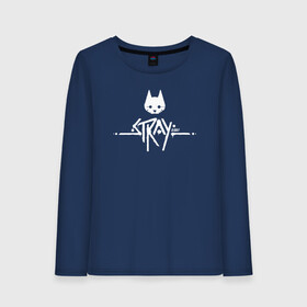 Женский лонгслив хлопок с принтом Stray Game 2021 Logo в Санкт-Петербурге, 100% хлопок |  | Тематика изображения на принте: 2021 | cat | cyberpunk | game | stray | бродилка | бродить | бродячий | киберпанк | кот | стрей | стрэй