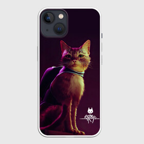 Чехол для iPhone 13 с принтом Stray Game 2021 в Санкт-Петербурге,  |  | 2021 | cat | cyberpunk | game | stray | бродилка | бродить | бродячий | киберпанк | кот | стрей | стрэй