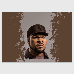 Поздравительная открытка с принтом Ice Cube | Айс Куб (Z) в Санкт-Петербурге, 100% бумага | плотность бумаги 280 г/м2, матовая, на обратной стороне линовка и место для марки
 | ice cube | oshea jackson | rap | айс куб | айс кьюб | реп | репер | рэпер | хип хоп