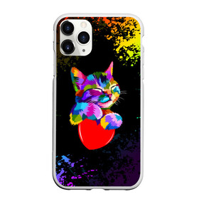 Чехол для iPhone 11 Pro матовый с принтом РАДУЖНЫЙ КОТИК / RAINBOW KITTY в Санкт-Петербурге, Силикон |  | heart | kitty | like | low poly | rainbow | животные | звери | котик | лайк | радуга | радужный котик | сердечко | цветные