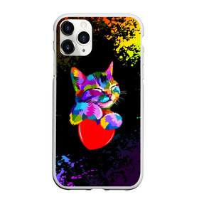 Чехол для iPhone 11 Pro Max матовый с принтом РАДУЖНЫЙ КОТИК / RAINBOW KITTY в Санкт-Петербурге, Силикон |  | Тематика изображения на принте: heart | kitty | like | low poly | rainbow | животные | звери | котик | лайк | радуга | радужный котик | сердечко | цветные