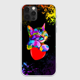 Чехол для iPhone 12 Pro Max с принтом РАДУЖНЫЙ КОТИК / RAINBOW KITTY в Санкт-Петербурге, Силикон |  | heart | kitty | like | low poly | rainbow | животные | звери | котик | лайк | радуга | радужный котик | сердечко | цветные