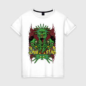Женская футболка хлопок с принтом Зомбитроя в Санкт-Петербурге, 100% хлопок | прямой крой, круглый вырез горловины, длина до линии бедер, слегка спущенное плечо | zombie | zombie star | зомби | зомбитроя | кровь | пальцы