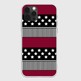 Чехол для iPhone 12 Pro Max с принтом Бордово-черный узор полосатый в Санкт-Петербурге, Силикон |  | бордовый и черный | звезды | комбинированный | полосатый | полосатый узор | пэчворк | черный