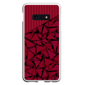 Чехол для Samsung S10E с принтом Красный комбинированный узор  в Санкт-Петербурге, Силикон | Область печати: задняя сторона чехла, без боковых панелей | Тематика изображения на принте: абстрактный | в полоску | геометрический | красный | полосатый | современный