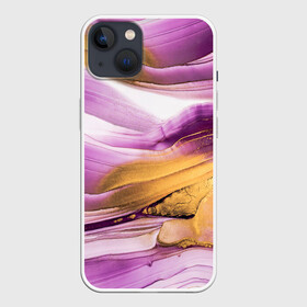 Чехол для iPhone 13 с принтом Наслоение красок в Санкт-Петербурге,  |  | fluid art | абстракция | золото | краска | полосы | слои