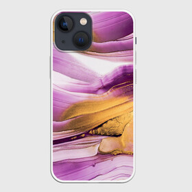 Чехол для iPhone 13 mini с принтом Наслоение красок в Санкт-Петербурге,  |  | fluid art | абстракция | золото | краска | полосы | слои