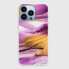 Чехол для iPhone 13 Pro с принтом Наслоение красок в Санкт-Петербурге,  |  | Тематика изображения на принте: fluid art | абстракция | золото | краска | полосы | слои