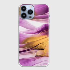 Чехол для iPhone 13 Pro Max с принтом Наслоение красок в Санкт-Петербурге,  |  | fluid art | абстракция | золото | краска | полосы | слои