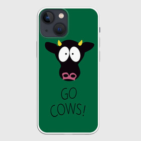 Чехол для iPhone 13 mini с принтом Go Cows в Санкт-Петербурге,  |  | cow | south park | sport | коровы | мульт | мультфильм | спорт | южный парк
