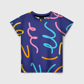 Детская футболка 3D с принтом Одноцветная ячейка в Санкт-Петербурге, 100% гипоаллергенный полиэфир | прямой крой, круглый вырез горловины, длина до линии бедер, чуть спущенное плечо, ткань немного тянется | крем | радостный праздник | спагетти | хлопок | цветная бумага
