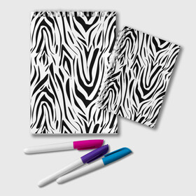 Блокнот с принтом Черно-белая зебра в Санкт-Петербурге, 100% бумага | 48 листов, плотность листов — 60 г/м2, плотность картонной обложки — 250 г/м2. Листы скреплены удобной пружинной спиралью. Цвет линий — светло-серый
 | Тематика изображения на принте: зебра | модный | молодежный | популярный | современный | тигровый | тренд | черно белый