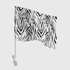 Флаг для автомобиля с принтом Черно-белая зебра в Санкт-Петербурге, 100% полиэстер | Размер: 30*21 см | зебра | модный | молодежный | популярный | современный | тигровый | тренд | черно белый