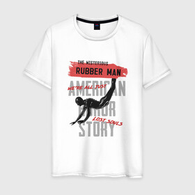 Мужская футболка хлопок с принтом rubber man в Санкт-Петербурге, 100% хлопок | прямой крой, круглый вырез горловины, длина до линии бедер, слегка спущенное плечо. | american horror stories | ash | американская история ужасов | нетфликс | новый сезон | сериал | ужасы