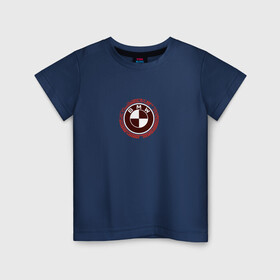 Детская футболка хлопок с принтом BMW в Санкт-Петербурге, 100% хлопок | круглый вырез горловины, полуприлегающий силуэт, длина до линии бедер | auto | b m w | bmv | bmw | logo | m power | moto | performance | power | series | sport | авто | б м в | бмв | лого | логотип | марка | мото | перфоманс | символ | спорт