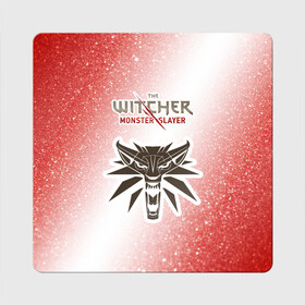 Магнит виниловый Квадрат с принтом The Witcher Monster Slayer - Noise в Санкт-Петербурге, полимерный материал с магнитным слоем | размер 9*9 см, закругленные углы | game | games | hunt | logo | monster | slayer | the | wild | witcher | ведьмак | дикая | игра | игры | лого | охота | охотник на монстров | шум