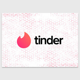 Поздравительная открытка с принтом Tinder - Honeycomb в Санкт-Петербурге, 100% бумага | плотность бумаги 280 г/м2, матовая, на обратной стороне линовка и место для марки
 | app | application | fire | logo | symbol | tinder | знакомства | лого | любовь | огонек | приложение | символ | соты | тиндер