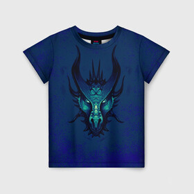 Детская футболка 3D с принтом Водяной дракон в Санкт-Петербурге, 100% гипоаллергенный полиэфир | прямой крой, круглый вырез горловины, длина до линии бедер, чуть спущенное плечо, ткань немного тянется | Тематика изображения на принте: брызги. | вода | дракон | мифология | синий | фиолетовый