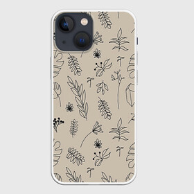 Чехол для iPhone 13 mini с принтом Цветы и листья в Санкт-Петербурге,  |  | art | green | абстракция | арт | ветки | изумруд | лето | листья | листья деревьев | молодёжная | пальма | пано | цветы