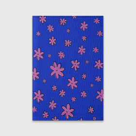 Обложка для паспорта матовая кожа с принтом Цветочки рисованные в Санкт-Петербурге, натуральная матовая кожа | размер 19,3 х 13,7 см; прозрачные пластиковые крепления | fashion | flower | девушкам | детская | детям | мода | ромашки | фэшн | цветок | цветочки | цветы