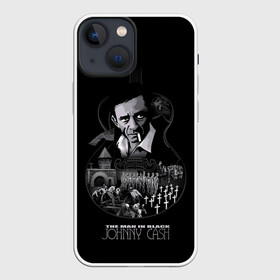 Чехол для iPhone 13 mini с принтом JOHNNY CASH в Санкт-Петербурге,  |  | black | blues | cash | dark | guitar | johnny | man | rock | usa | блюз | гитара | джони | джонни | кэш | музыка | разное | рок | сша | человек | черный