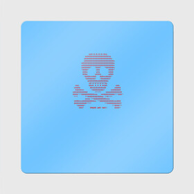 Магнит виниловый Квадрат с принтом DDOS attack в Санкт-Петербурге, полимерный материал с магнитным слоем | размер 9*9 см, закругленные углы | anonymous | blue screen of death | анонимусы | атака | дудос | красный | мем | синий | череп