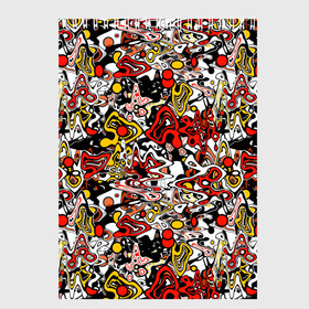 Скетчбук с принтом Абстрактный разноцветный узор в Санкт-Петербурге, 100% бумага
 | 48 листов, плотность листов — 100 г/м2, плотность картонной обложки — 250 г/м2. Листы скреплены сверху удобной пружинной спиралью | абстрактный | граффити | желтый | красный | мазня | молодежный | популярный | разноцветный | рисунок | современный | черный