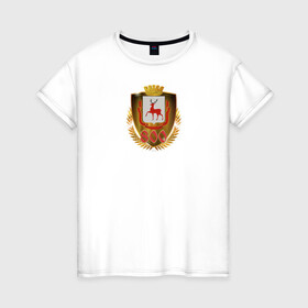 Женская футболка хлопок с принтом Нино800 в Санкт-Петербурге, 100% хлопок | прямой крой, круглый вырез горловины, длина до линии бедер, слегка спущенное плечо | 800 лет | горький | нижний новгород | нино800 | нн800 | юбилей