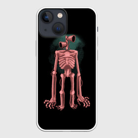 Чехол для iPhone 13 mini с принтом Сиреноголовый Скелет в Санкт-Петербурге,  |  | forest | games | monster | night | siren head | детям | игры | лес | монстр | надпись | ночь | сирена | сиреноголовый | скелет | солнце | страшилка | текст | темно | туман | ужастик | хоррор