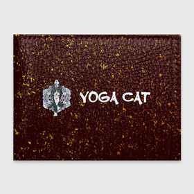 Обложка для студенческого билета с принтом Кошачья Йога - Гранж в Санкт-Петербурге, натуральная кожа | Размер: 11*8 см; Печать на всей внешней стороне | Тематика изображения на принте: cat | cats | yoga | гранж | дзен | инь | йога | кот | коты | кошачья | кошка | кошки | намасте | практика | расслабление | хамса | янь