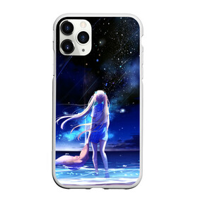 Чехол для iPhone 11 Pro матовый с принтом Animegirl Night Sea в Санкт-Петербурге, Силикон |  | аниме девушка | градиент | девочка | звезды | луна | море | на каждый день | небо | облака | океан | персонаж | синее | синий