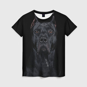 Женская футболка 3D с принтом Кане-корсо | собака в Санкт-Петербурге, 100% полиэфир ( синтетическое хлопкоподобное полотно) | прямой крой, круглый вырез горловины, длина до линии бедер | dog | домашние животные | кане корсо | питбуль | собака | собаки