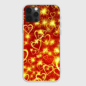 Чехол для iPhone 12 Pro с принтом Любовный взрыв в Санкт-Петербурге, силикон | область печати: задняя сторона чехла, без боковых панелей | Тематика изображения на принте: любовь | салют | сердечки | сердца | сердце | фейверк