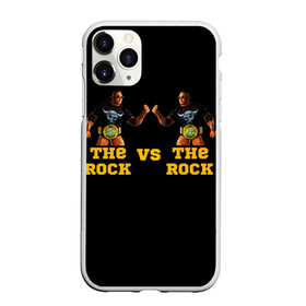 Чехол для iPhone 11 Pro матовый с принтом The ROCK VS The ROCK в Санкт-Петербурге, Силикон |  | versus | двойники | дуэйн джонсон | жёлтый | пояс | скала против скалы | чёрный