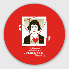 Коврик для мышки круглый с принтом Amelie в Санкт-Петербурге, резина и полиэстер | круглая форма, изображение наносится на всю лицевую часть | amelie | french comedy | heart | photograph | the fabulous destiny of amelie poulain | torn | амели | комедия | невероятная судьба амели пулен | разорванная | романтическая | сердце | фотография | французская