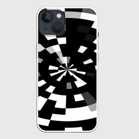 Чехол для iPhone 13 с принтом Черно белый фон иллюзии в Санкт-Петербурге,  |  | абстрактный | геометрический | дизайн | иллюзия | кривая | линии | пиксель | текстура | узор