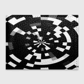 Обложка для студенческого билета с принтом Черно-белый фон иллюзии в Санкт-Петербурге, натуральная кожа | Размер: 11*8 см; Печать на всей внешней стороне | Тематика изображения на принте: абстрактный | геометрический | дизайн | иллюзия | кривая | линии | пиксель | текстура | узор