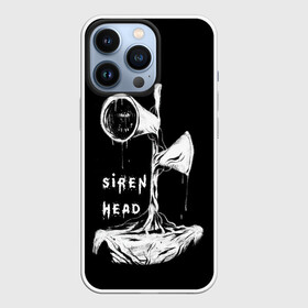 Чехол для iPhone 13 Pro с принтом Сиреноголовый ЧБ Siren Head в Санкт-Петербурге,  |  | forest | games | monster | night | siren head | детям | игры | лес | монстр | надпись | ночь | сирена | сиреноголовый | солнце | страшилка | текст | темно | туман | ужастик | хоррор