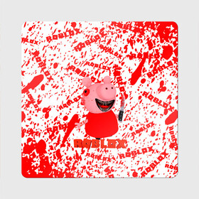 Магнит виниловый Квадрат с принтом Roblox piggy/Свинка Пигги. в Санкт-Петербурге, полимерный материал с магнитным слоем | размер 9*9 см, закругленные углы | Тематика изображения на принте: game | roblox | блок | игра | игрушка | лего | персонажи | персонажи из кубиков | роблокс | робот