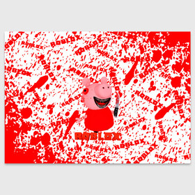 Поздравительная открытка с принтом Roblox piggy/Свинка Пигги. в Санкт-Петербурге, 100% бумага | плотность бумаги 280 г/м2, матовая, на обратной стороне линовка и место для марки
 | Тематика изображения на принте: game | roblox | блок | игра | игрушка | лего | персонажи | персонажи из кубиков | роблокс | робот