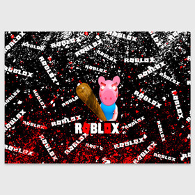 Поздравительная открытка с принтом Roblox piggy/Свинка Пигги. в Санкт-Петербурге, 100% бумага | плотность бумаги 280 г/м2, матовая, на обратной стороне линовка и место для марки
 | game | roblox | roblox piggy свинка пигги | блок | игра | игрушка | лего | персонажи | персонажи из кубиков | роблокс | робот