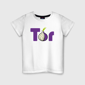 Детская футболка хлопок с принтом ТОР / TOR PROJECT BROWSER в Санкт-Петербурге, 100% хлопок | круглый вырез горловины, полуприлегающий силуэт, длина до линии бедер | tor browser | torproject | анонимность | анонимный браузер | взлом | даркнет | зеркала | луковица | тор браузер | хакер | черный интернет.