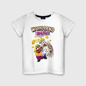Детская футболка хлопок с принтом Wario в Санкт-Петербурге, 100% хлопок | круглый вырез горловины, полуприлегающий силуэт, длина до линии бедер | mario | nintendo | smash bros | super | wario | варио | марио | нинтендо