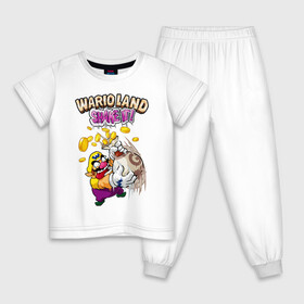 Детская пижама хлопок с принтом Wario в Санкт-Петербурге, 100% хлопок |  брюки и футболка прямого кроя, без карманов, на брюках мягкая резинка на поясе и по низу штанин
 | mario | nintendo | smash bros | super | wario | варио | марио | нинтендо