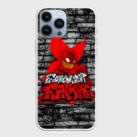 Чехол для iPhone 13 Pro Max с принтом Friday Night Funkin TrickyWall в Санкт-Петербурге,  |  | black | brick | character | clown | demon | fire | fnf | friday night funkin | red | tricky | white | белый | буквы | демон | игра | картинка | кирпич | клоун | красный | логотип | микрофон | огонь | персонаж | рисовка | трещины | трики | фра