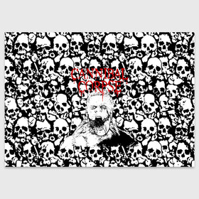 Поздравительная открытка с принтом Cannibal Corpse | Труп Каннибала (Z) в Санкт-Петербурге, 100% бумага | плотность бумаги 280 г/м2, матовая, на обратной стороне линовка и место для марки
 | cannibal | cannibal corpse | corpse | death metal | deathgrind | алекс уэбстер | брутальный дэт метал | дэт метал | дэтграйнд | пол мазуркевич | роб барретт | труп каннибала