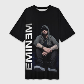 Платье-футболка 3D с принтом EMINEM в Санкт-Петербурге,  |  | 8 mile | d12 | eminem | gangsta | god | hip hop | marshall | music | rap | shady | slim | usa | белый | бог | маршал | музыка | рэп | слим шеди | сша | хип хоп | эминем