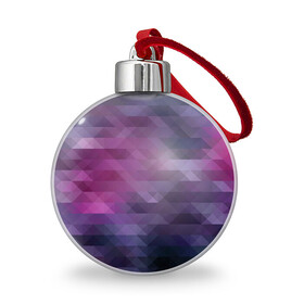 Ёлочный шар с принтом Фиолетово-бордовый узор  в Санкт-Петербурге, Пластик | Диаметр: 77 мм | абстрактный | креативный | молодежный | полигональный популярный | современный | текстура | темно фиолетовый | узор